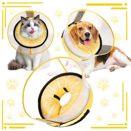 CNEO Inflatable Dog Cone Collar with Detachable Enhanced Anti-Licking Shield, Soft Neck Donut Collar for Dogs After Surgery, Adjustable Dog Cone Alternative for Large Medium Small Dogs & Cats