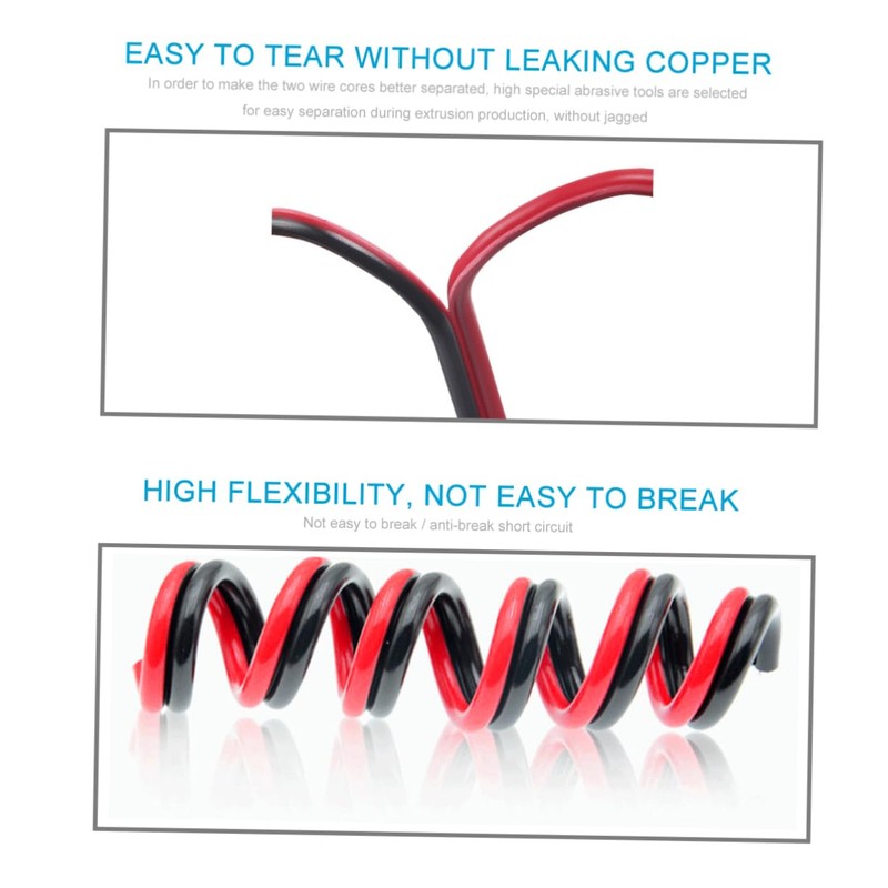 TEHAUX 1pc Copper Wire Audio Cable Speaker Cord with Cover