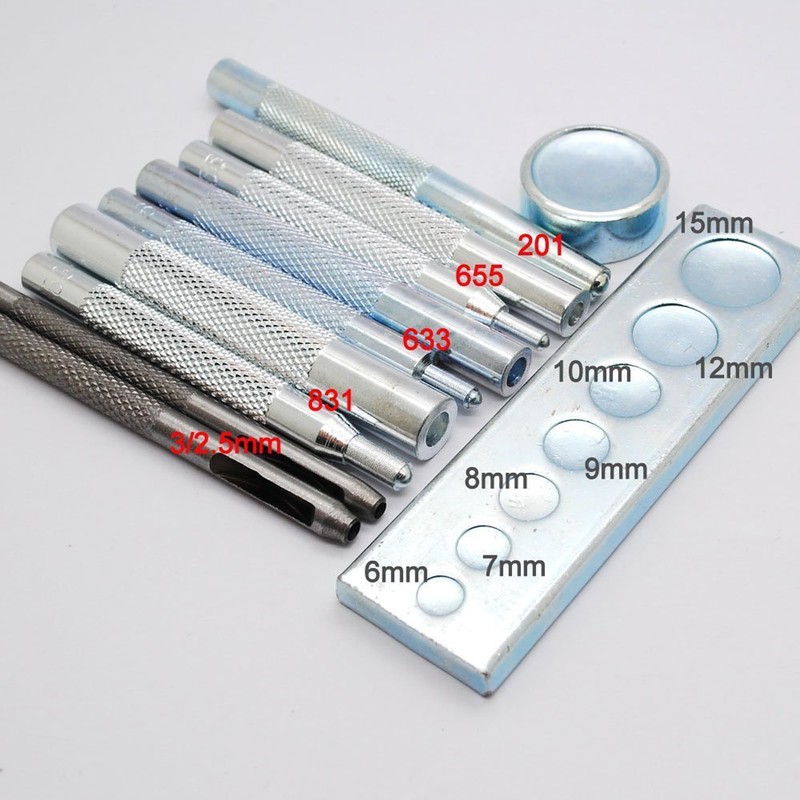 Yosugar Leather Craft Tools, 11Pcs Punch Snap Kit, Rivet Setter