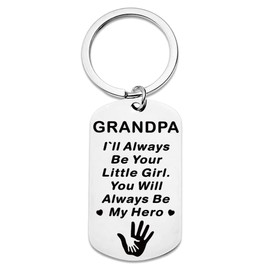 Birthday Gifts for Grandpa Papa Keychain from Granddaughter to Best Granddad Grandad Gift Ideas Grandfather Grandpa Christmas Gifts from Grandchildren