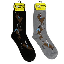 Foozys Men’s Bull Riding Cool Sports Novelty Crew Socks | 2 Pair