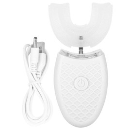 Cepillo de dientes eléctrico Cepillo de dientes eléctrico para adultos en forma de U Cepillo de dientes de limpieza automática Herramienta de cuidado bucal Cabezal de cepillo (WHITEE)