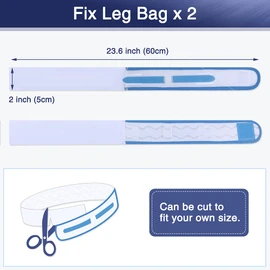 Catheter Leg Bag Holder Foley Catheter stabilization Device Cath Secure Urine Drainage Bag Support Fix Straps Urinary Band with Soft Elastic Fabric Inside Anti Slip (Pack of 2)
