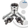tecuro 2-Way Y-Splitter with Shut-Off Valves for Taps and Valves