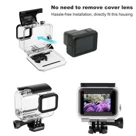 SOONSUN Waterproof Housing Case with Dive Filters for GoPro Hero 5 6 7 Black, Hero (2018) – 45M Underwater Dive Housing Shell with Red, Light Red, Magenta Filters for GoPro 5/6/7 Black Cameras