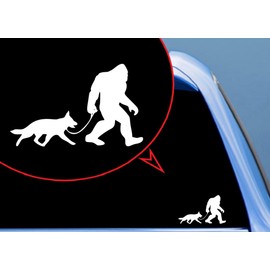 German Shepherd Dog Walker Sasquatch Sticker Decals, Car, Truck, Motorcycle, Window, Laptop, Tumbler, Sports, Phone, Home Decoration, Funny Designs, Made in The U.S.A.