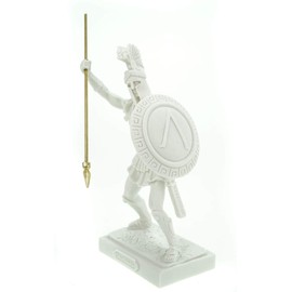 Kremers Schatzkiste Alabaster Leonidas King of Sparta Figurine Sculpture 20 cm White