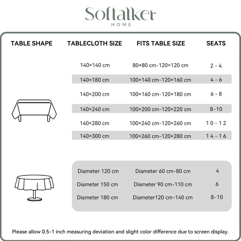 Softalker Round Table Cloths Wipe Clean Cream Tablecloth 150 cm