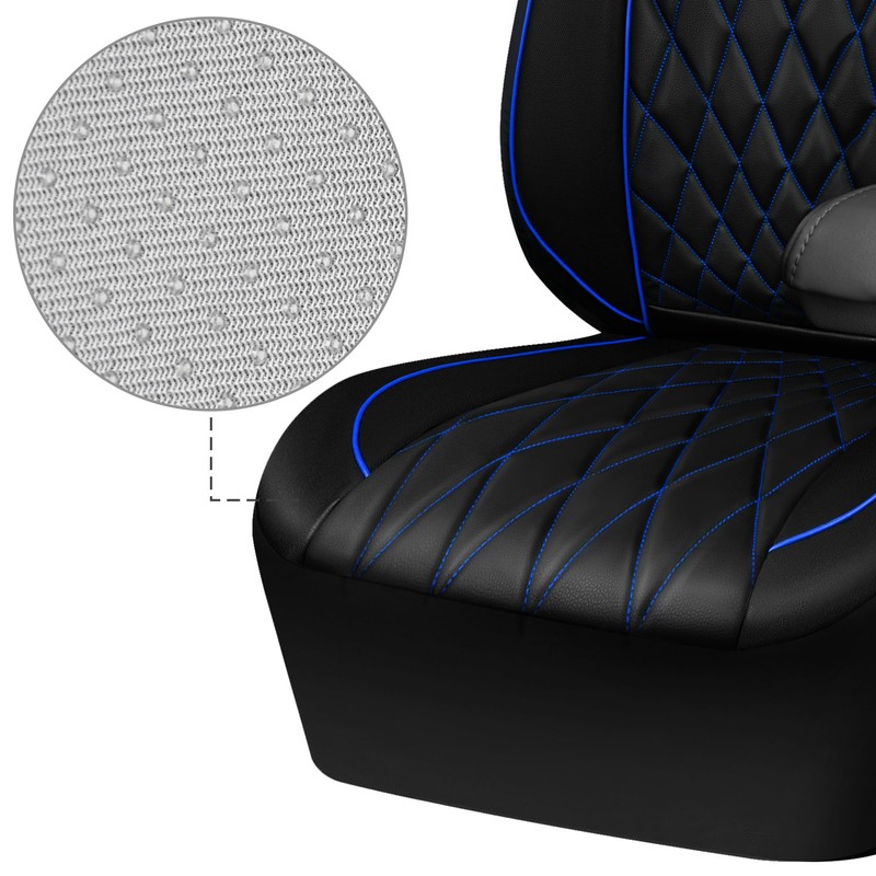 CAR PASS Piping Luxury PU Leather Two Front Car Seat