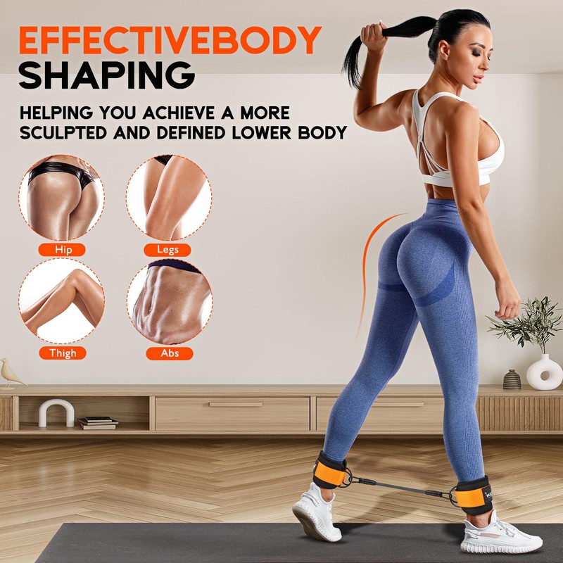 HPYGN Ankle Resistance Bands with Cuffs, Ankle Bands for Working