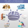 Aubliss Stuffed Animal Bean Bag Storage Chair (Royal Blue/White Striped,