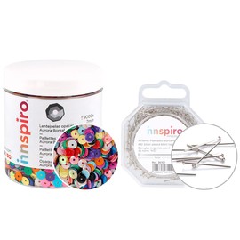 INNSPIRO Opaque Sequins & AB Mix 7mm 120g & Blunt Tip Needles 500 Pieces