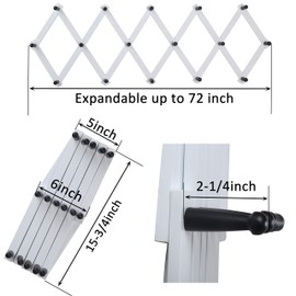 WEBI Accordion Wall Hanger,Expandable Wooden Coat Rack Wall Mounted,Accordion Hat Rack for Wall,Accordion Hook Rack for Hats,Caps,16 Peg Hooks,Black on White