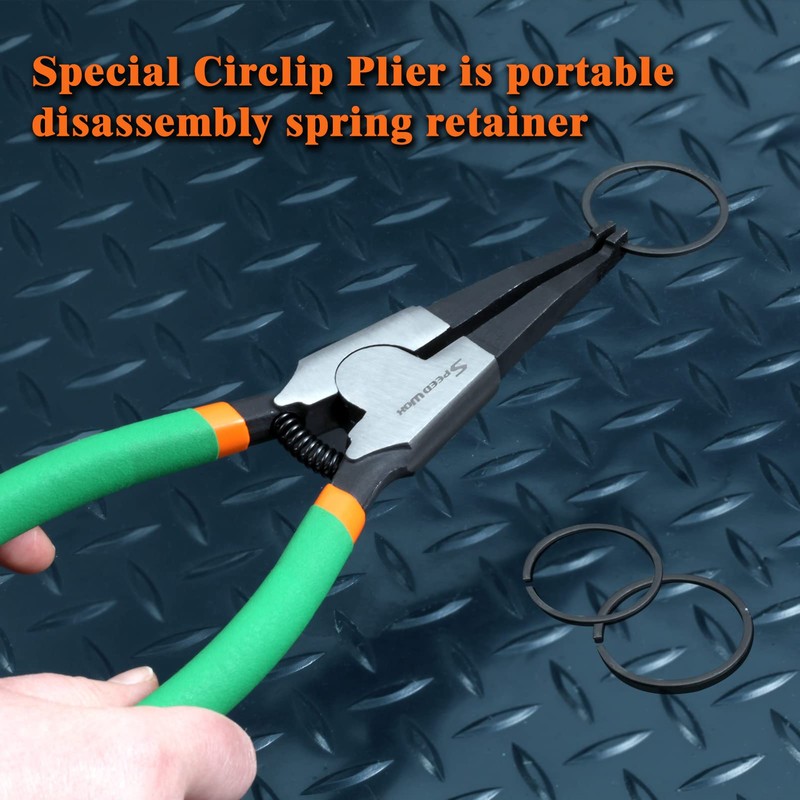 SPEEDWOX Special Angle Tip Lock Ring Pliers 8-Inch Retaining Rings