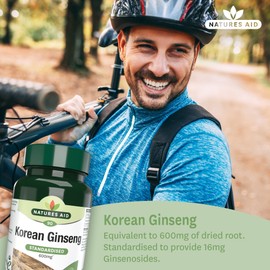 Natures Aid Korean Ginseng 40mg - Pack of 90 Tablets