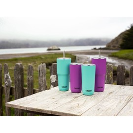 CamelBak Stainless Steel Vacuum Insulated Straw Tumbler, Dusk Blue, 600 ml Capacity