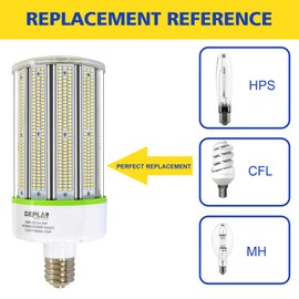 GEPLAD 400W LED Corn Cob Light Bulb, E39 Mogul Base Bulbs, 5000K Daylight 56,000LM(Eqv.1,200w Mh/Hps/Hid), for Street, Shop,Warehouse,Park lot Lighting(Non-Dimmable)