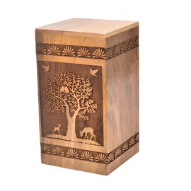 Cremation Urns for Human Ashes Adult Male Female, Child, Pets Urn, Burial Funeral Memorial Urns for Ashes (Natural, 200 Cubic inches, Deer Eagle)