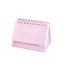 Mini Desk Stand Calendar 2024-2025, Jul.2024 to Dec. 2025 Small 18 Months Desktop Calendar, Standing Spiral Mini Calendar 3.7"x3" Monthly Flip Schedule for Office School Home Classroom (Pink)
