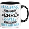 Unbezahlbare Oma Tasse Geschenk Muttertag Spruch Liebevoll (Schwarz)