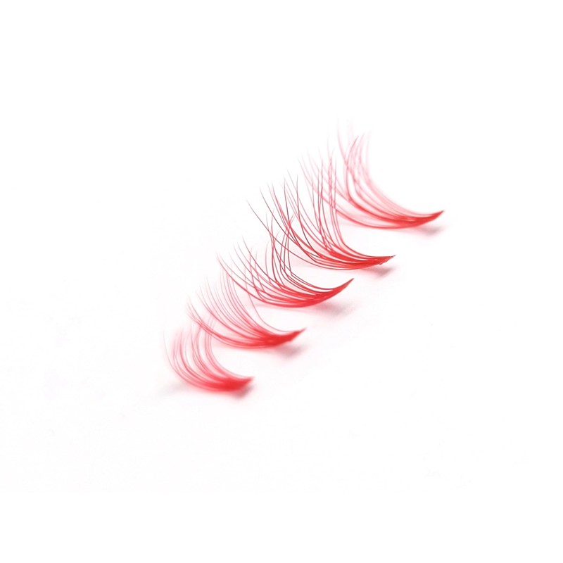Faux Mink Lash Clusters, Red, 20D, Curl C, 8-16mm, 100