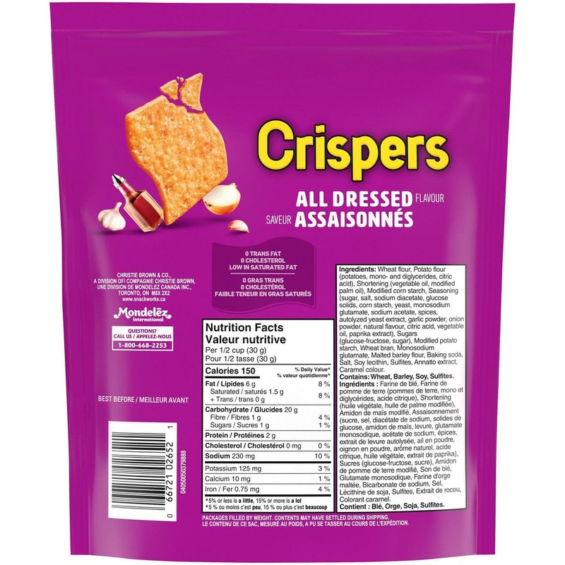 Christie Crispers, All Dressed Crackers, 145g/5.1 oz