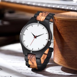Classic Quartz Analog Wooden Watch for Men Men's Minimalist Wood Watch for Dad,Husband and Boyfriend