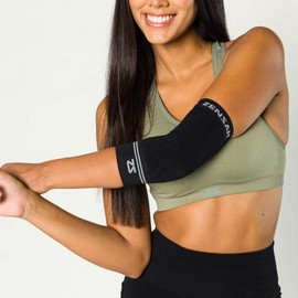 Zensah Compression Tennis Elbow Sleeve for Elbow Tendonitis, Tennis Elbow, Golfer's Elbow - Elbow Support, Elbow Brace (Large, Black)