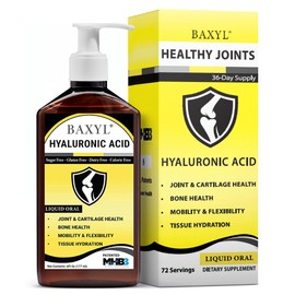 BAXYL® - Liquid Hyaluronic Acid for Joint Relief Supplement (Vegan, Gluten-Free, Non-GMO, Patented Oral MHB3) | 6 Oz, 36 Day Supply