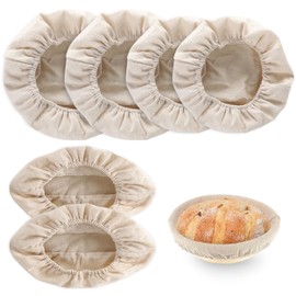 6 Packs Bread Proofing Basket Cloth Liner, Round Oval Banneton Liner for Bread Basket, Baking Basket Cover Linen Liner Cloth Bread Baking Supplies for Sourdough Proofing Basket