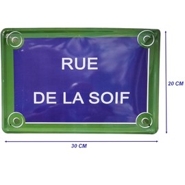 Blechschild "Rue de la Soif" – Ambiente Paris Vintage – 30 x 20 cm – Deko Bar oder Küche