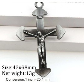 Fashion Jewelry big JESUS CROSS CRUCIFIX FAITH PRAY BLESS pendant German Silver 20" Necklace Men