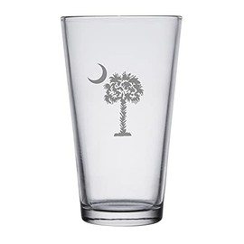 Palmetto and Moon - Set of 2 Pint Glasses - Laser Engraved