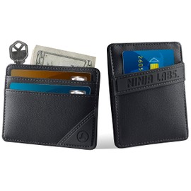 Ninja Labs: GO Wallet (Fits 7 Cards + Cash + Hidden Pocket) (Alley Black Bio-Leather)