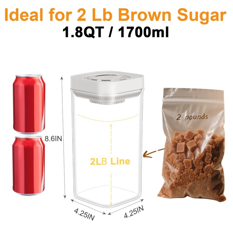 TekCuby Brown Sugar Keeper Container, Airtight Brown Sugar Container with