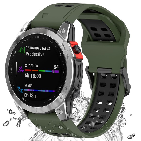 Miimall Compatible for Garmin Fenix 7X/6X/5X Bands, 26mm Width Soft