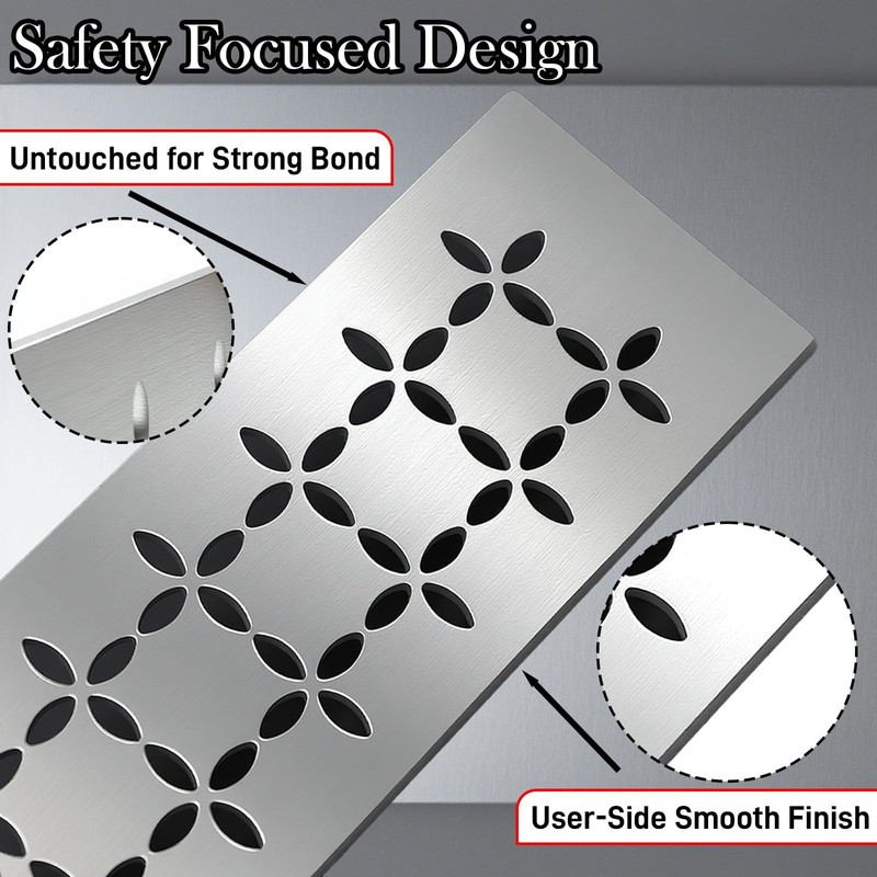 Hxszk Floral Design Brushed Stainless Steel Shower Shelf for 12"