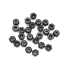 cSeao 50pcs 6-32 Black Nylock Nuts Nylon Inserted Lock Nuts Zinc Plated Carbon Steel