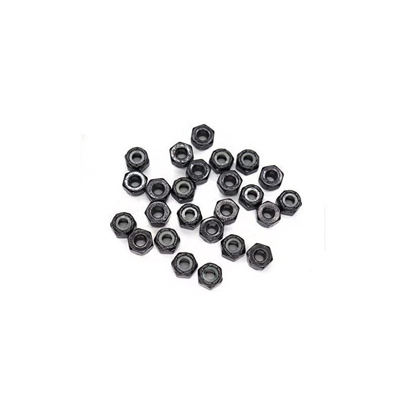 cSeao 50pcs 6-32 Black Nylock Nuts Nylon Inserted Lock Nuts