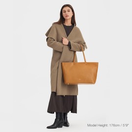 Kattee Leather Tote Bags for Women, Soft Shoulder Purse and Handbags Zipper Totes Travel Work Large