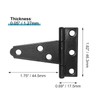 Rierdge 6 Pcs 2 Inch T Strap Hinges, Black Heavy