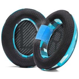 WC Freeze QC35 – Kühlgel-Ohrpolster für Bose QC35 und QC35ii (QuietComfort 35) Kopfhörer und mehr | Atmungsaktives Sportgewebe, kühlendes Gel, extra dick und länger kühl | Cyan Prism