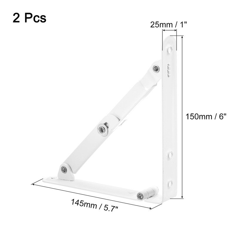 uxcell Folding Bracket 6 Inch 150mm for Shelves Table Desk