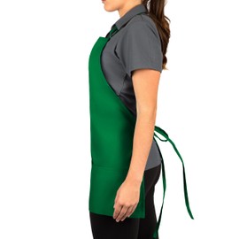 KNG Kelly Green 3 Pocket Adjustable Bib Apron for Men and Women - Pack of 2