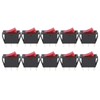 10pcs Red Light Illuminated Snap-in Boat Rocker Switch Toggle Power3