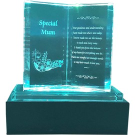 Elegant Glass Plaque with Heartfelt Sentimental Quote – Present for Mom – Unique Decorative Keepsake for Mother's Day, Birthdays, or Special Occasions