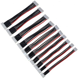 SoloGood 10PCS JST-XH 2S/ 3S/ 4S/ 5S/ 6S Battery Balance Plug Extension Lead 22AWG Silicone Wire Balance Leads Extension Cable for LiPo Batteries Balance Charging(Each Size 2pcs)