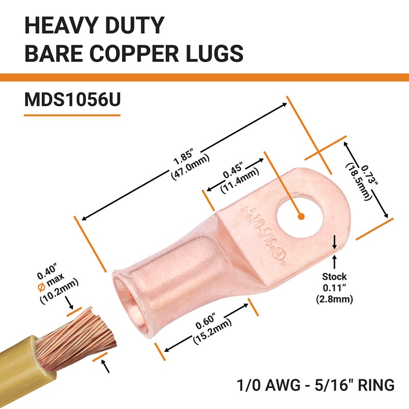 SELTERM 1/0 AWG 5/16" Stud (5 pcs.) UL Heavy Duty