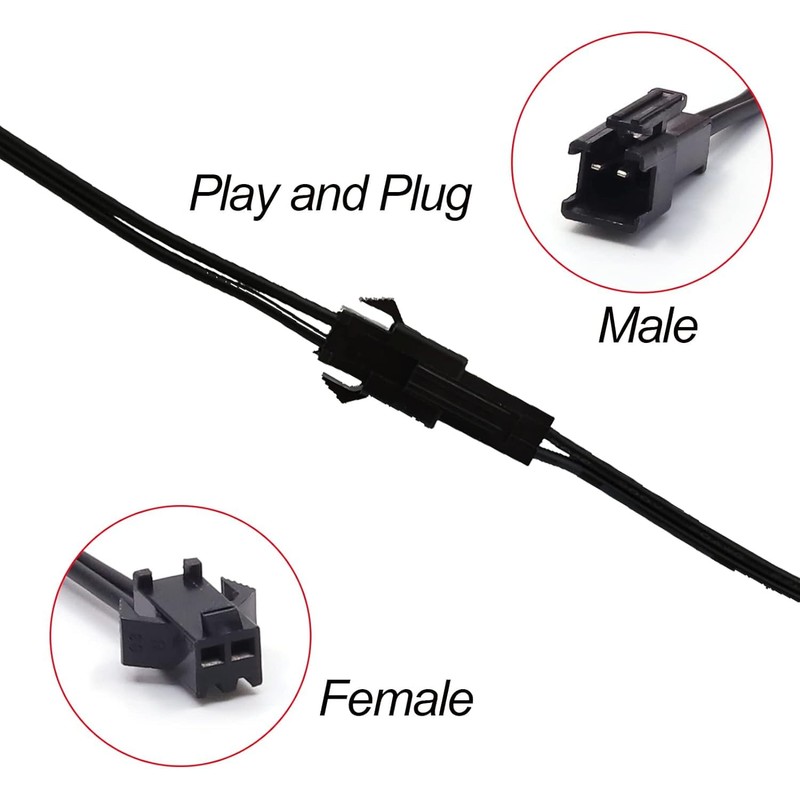 jose2015 2PCS EL Wire Splitter 7 Way,7 Female to 1