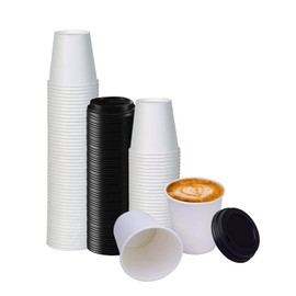 Smygoods 10 oz paper coffee cups with lids Coffee Cups, & Tea Cups, 25 Pack